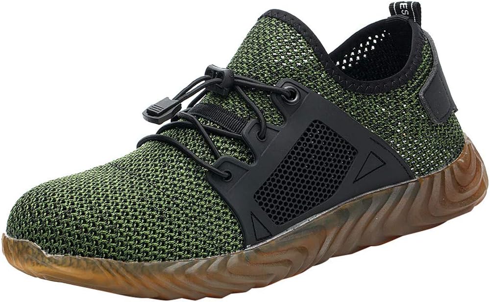 Sameno Street Sneakers Men Work Sneakers の Unisex Steel Toe Work Shoes Safety Boots Mesh Walking Shoes Plus Size 4-14