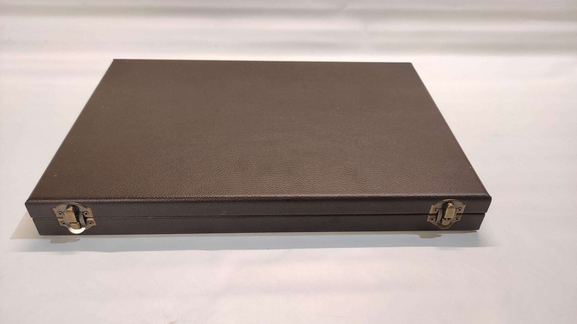 Caja para Monedas y medallas de Madera y Polipiel marrón, Terciopelo Italiano, hasta 54 Compartimentos, Hecha a Mano – Estuche numismática Artesanal