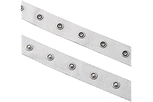 ZCZQC 2 Yards Snap Button Tape Trim, 20x5mm/0.79x0.98 Inch White Sewing Snap...