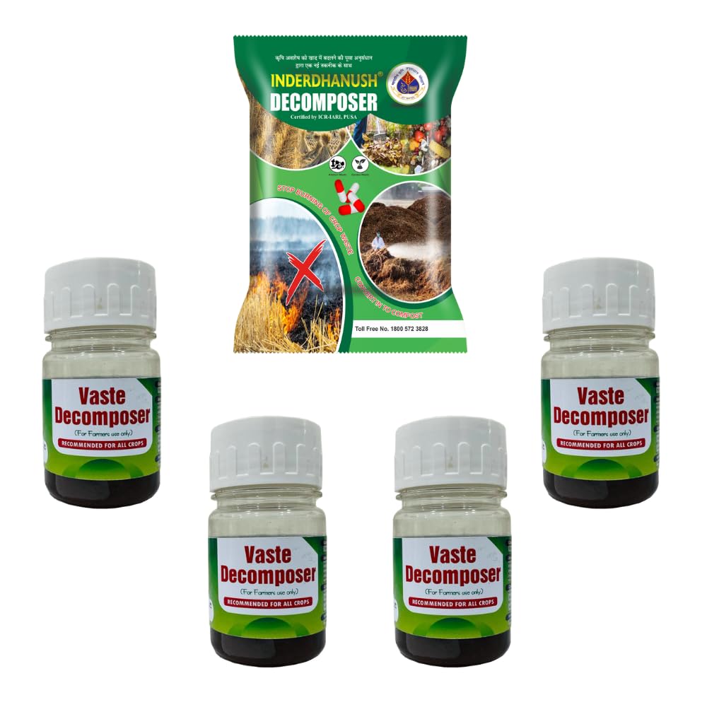 Vaste Decomposer and Pusa Decomposer Special Decomposer Combo (4 Bottle & 1 Packet) for Agriculture, Plants, Gardening and Farming Manure (85gm)-image-45