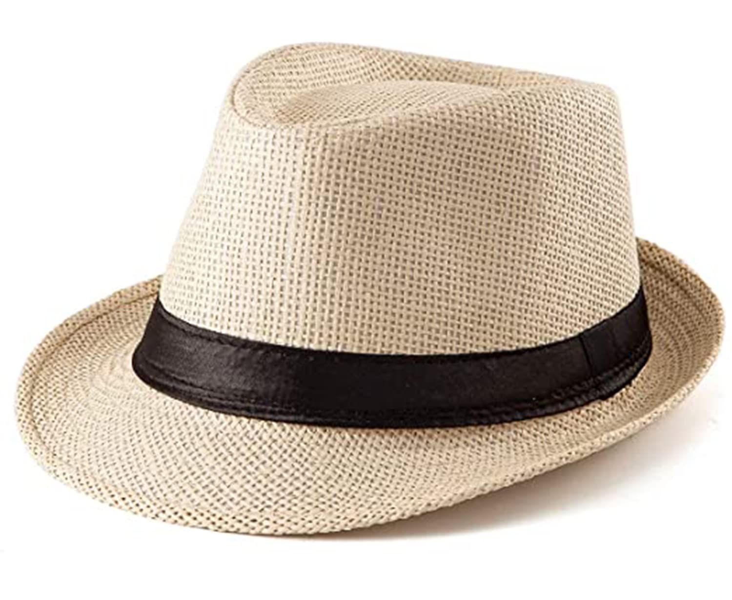 INFISPACE Kid's Fedora Short Brim Straw Hat for Toddler Age- 1 to 4 Years
