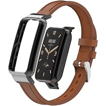 Compatible with Xiaomi Mi Band 7 Pro Band,Mi Band 7 Pro Leather Replacement Bracelet Strap Wristband Accessories with Metal Frame for Xiaomi Mi Smart Band 7 Pro