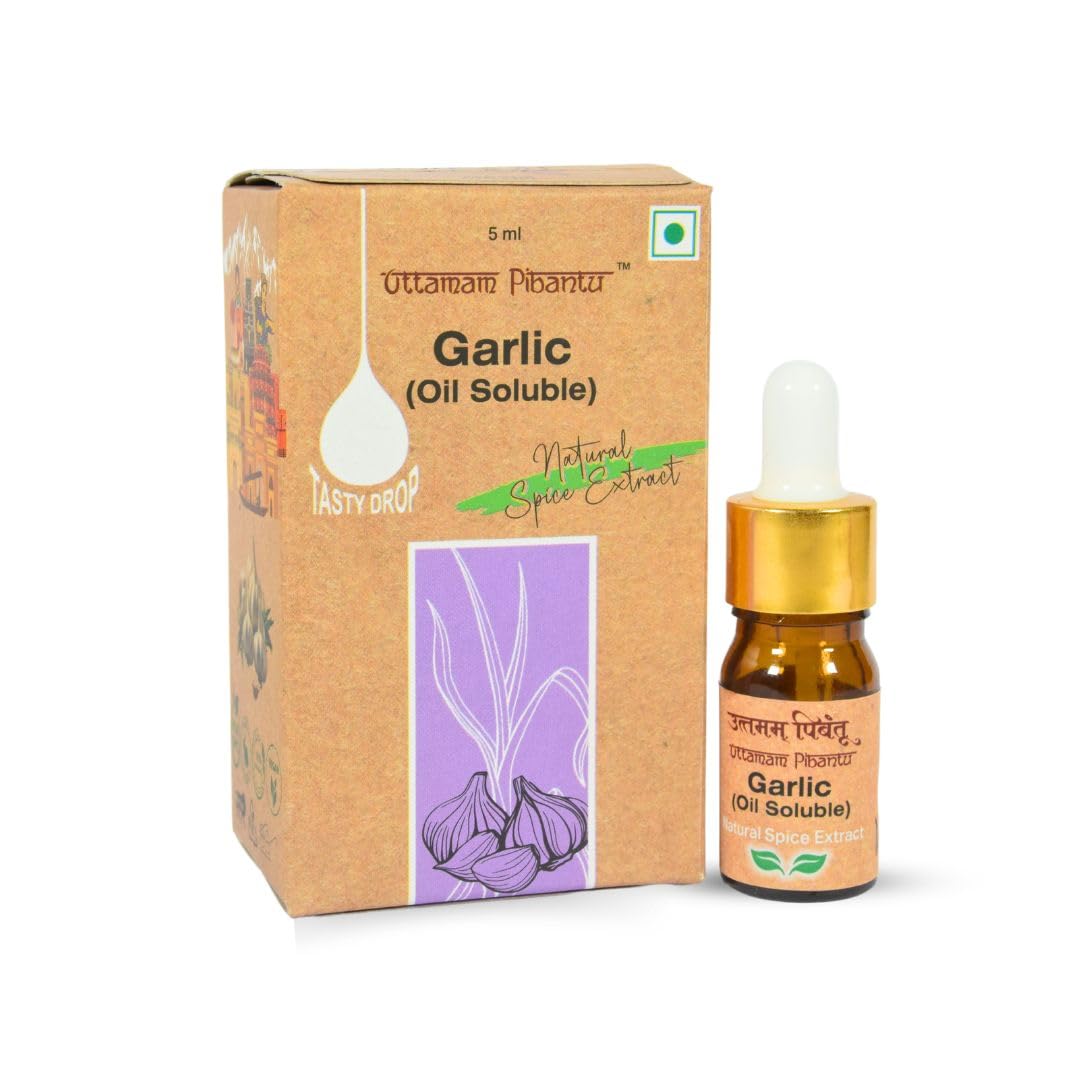 Uttamam Pibantu Tasty drops Garlic Natural Spice Extract, Pure, Aromatic Flavour for Teas, Desserts, Savoury Dishes 5 ml-image-17