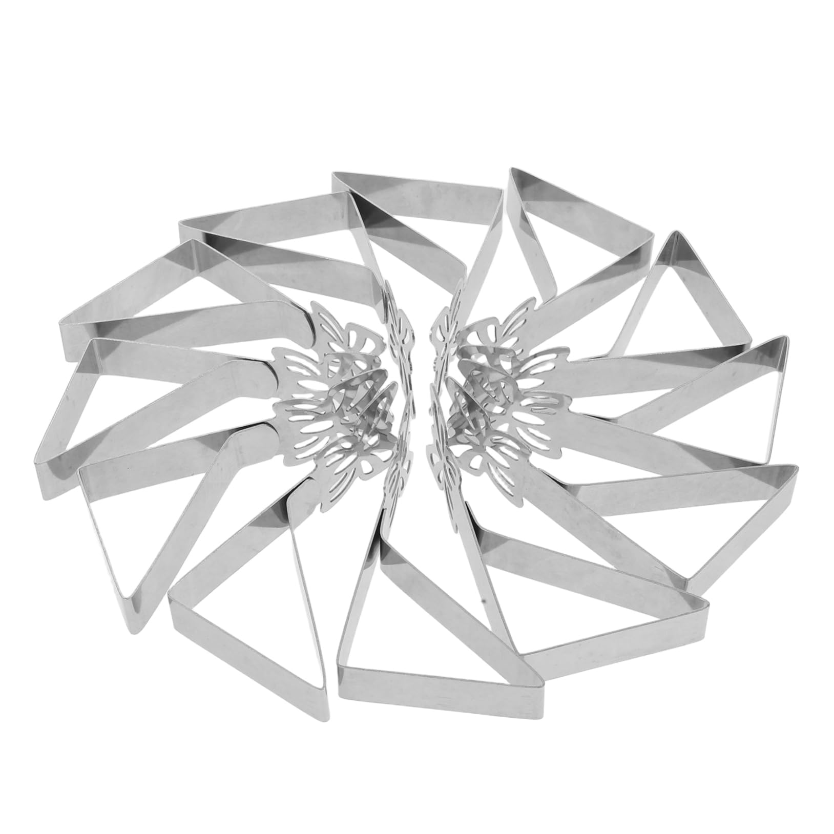 Lot de 12 pinces à nappe papillon en acier inoxydable argenté