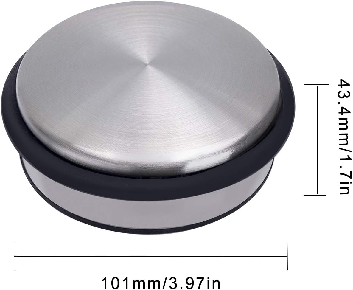 KINJOEK 3 Packs Heavy Duty No Drill Door Stopper, Stainless Steel Door Stop, Surrounded with Protective Rubber Bands Anti-Slip Door Wedge for Office, Home, Garage, Laundry Door
