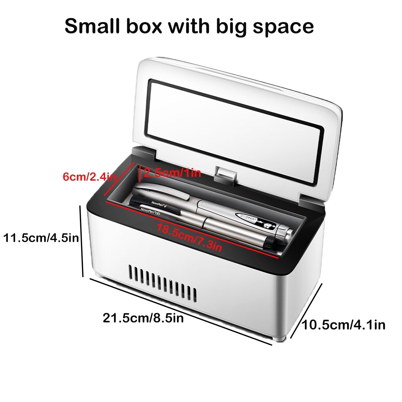 Etui podróżne na insulinę, ładowana przez USB, mini lodówka na leki z wyświetlaczem LED temperatury, do długopisów insulinowych