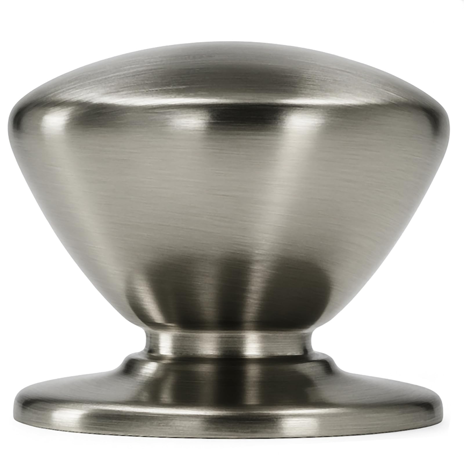 trust4care 2-Pack Extra Large Brushed Satin Nickel Bi-fold Closet Dummy Door Knobs with Wide Base, Brass Wardrobe Dresser Kitchen Cabinet Pantry Doorknobs, 1-3/5“ Bathroom Drawer Pulls Handles