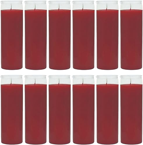 Vela roja en tarro de 8 pulgadas (paquete de 12) sin perfume, con oración romántica, hechizo rojo, vela roja de pasión, vela roja de la pasión, vela