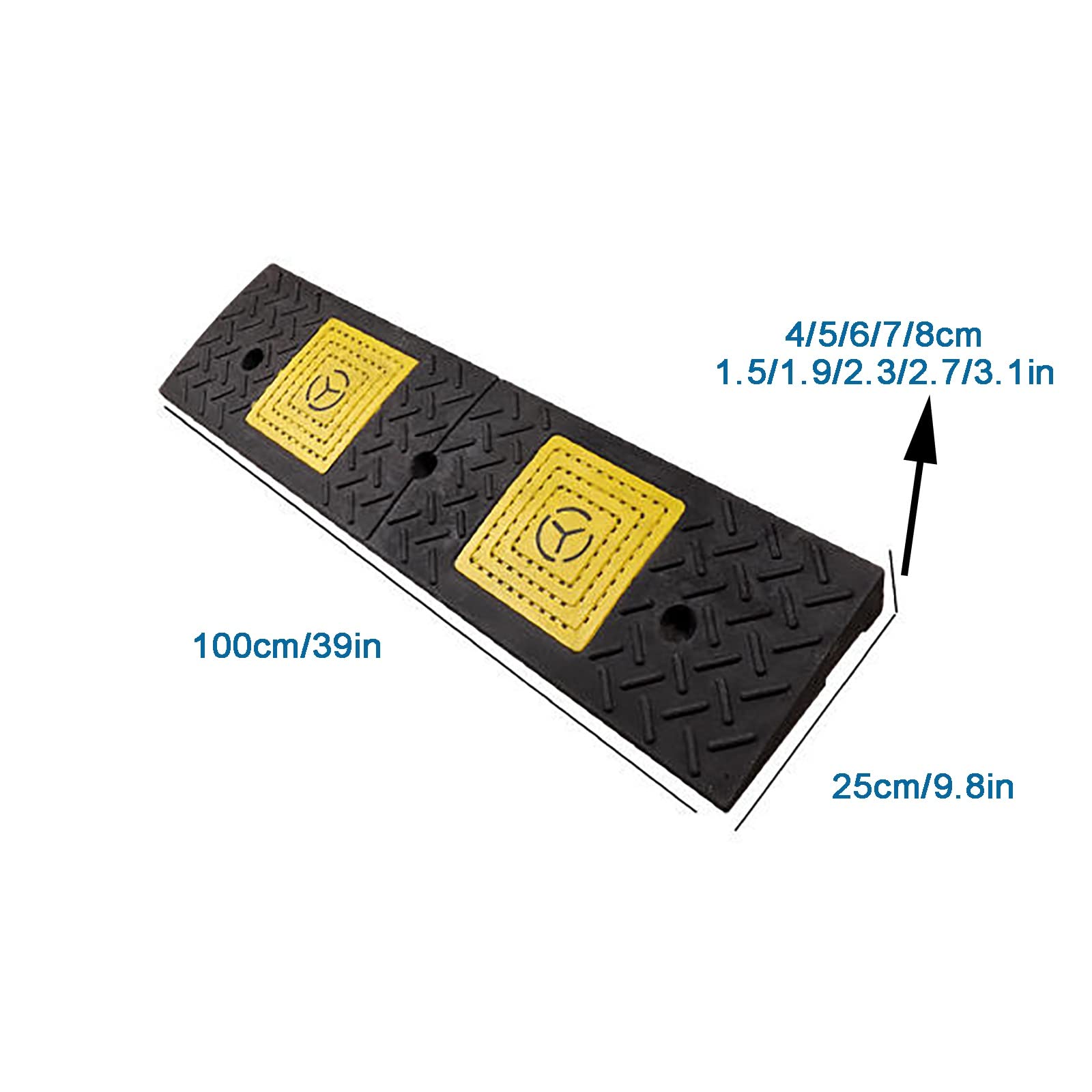 MINUSE Rampe in Gomma e plastica, Rampa per marciapiede, Rampe per marciapiede industriale, Rampe per marciapiede riflettente per vialetto, Rampa per moto, Rampa per marciapiede per auto, Veicolo