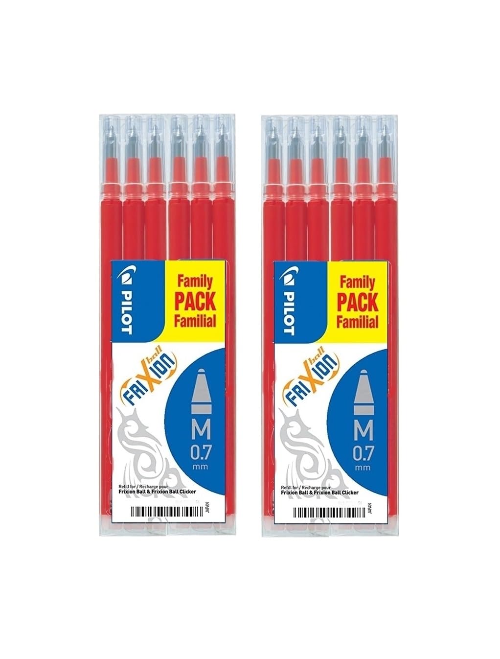 Pilot FriXion Ball Lot De 12 Recharges Pour Stylo Roller 0,7 Noir (4