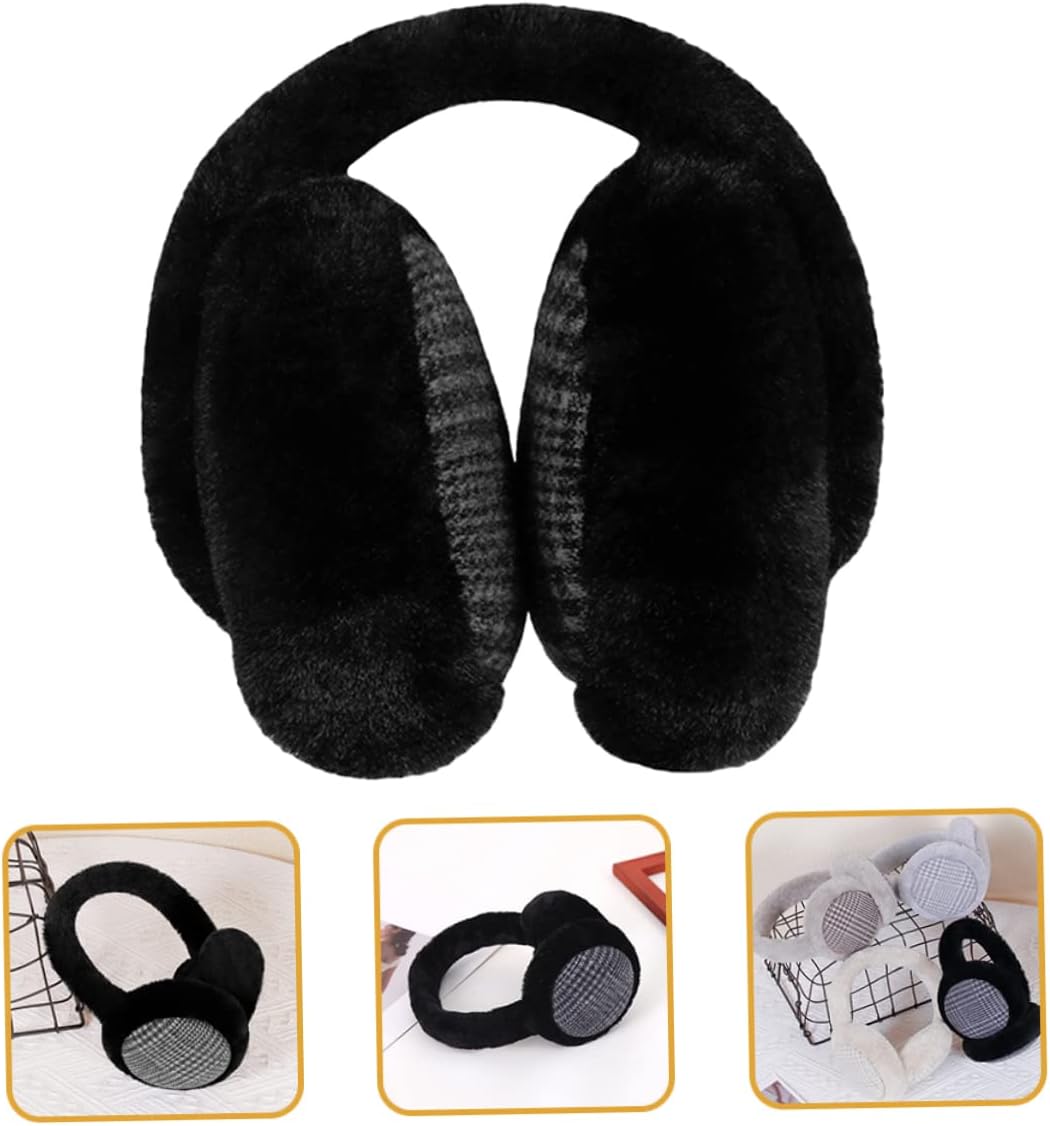 Homoyoyo Plush Foldable Earmuffs for Winter Warm Ear Covers for Men and Women Soft Fleece Ear Warmers for Skiing and Riding