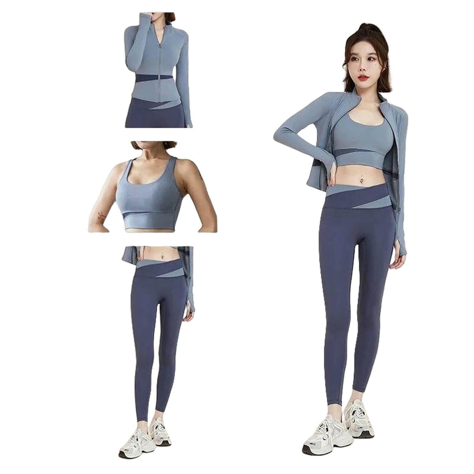 Shapewear Three-Piece Yoga Suit Długi rękaw Odzież sportowa Szybkoschnąca damska odzież fitness Bieganie Pilates Trening Fitness