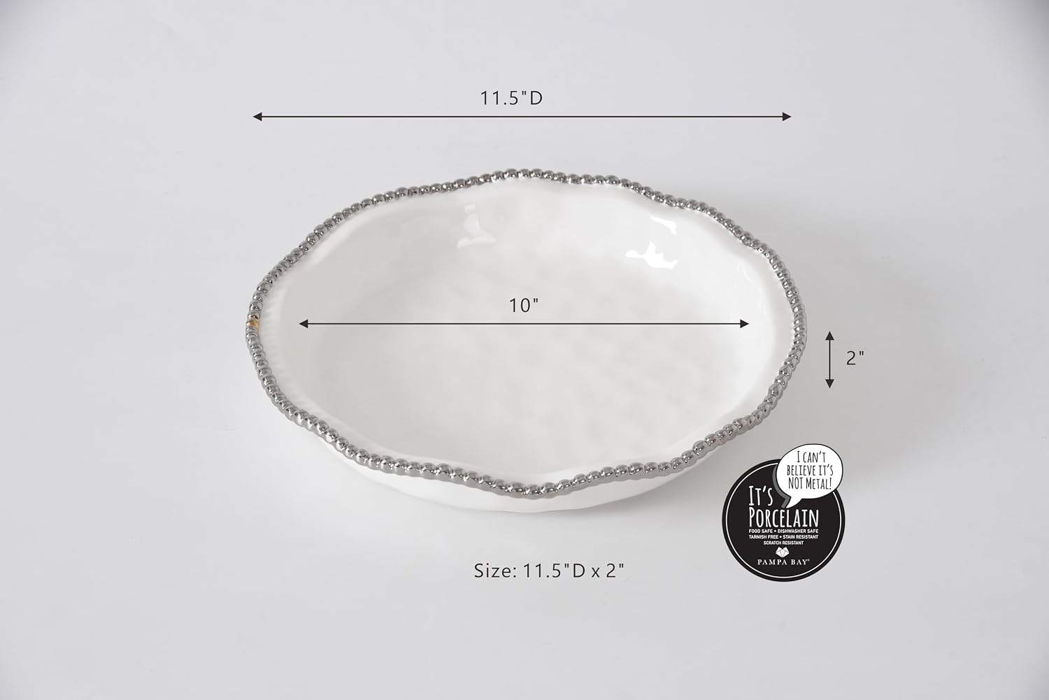 Salerno, 10" Pie Dish, 11.5" D x 2"
