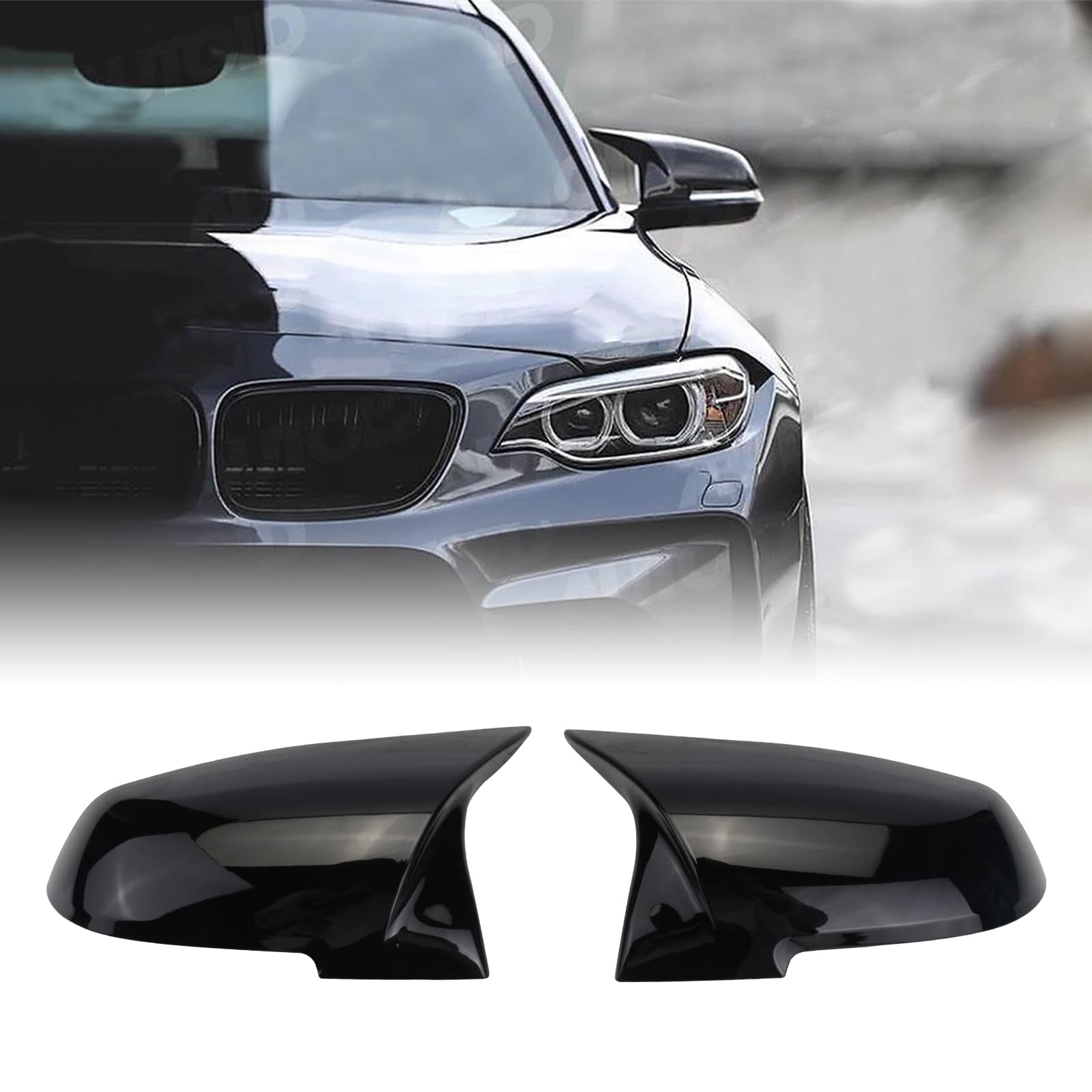 Calotte Specchio Retrovisore Per BMW F20 F30 F32 - Nero Brillante, ABS, Facile Installazione Senza Modifiche