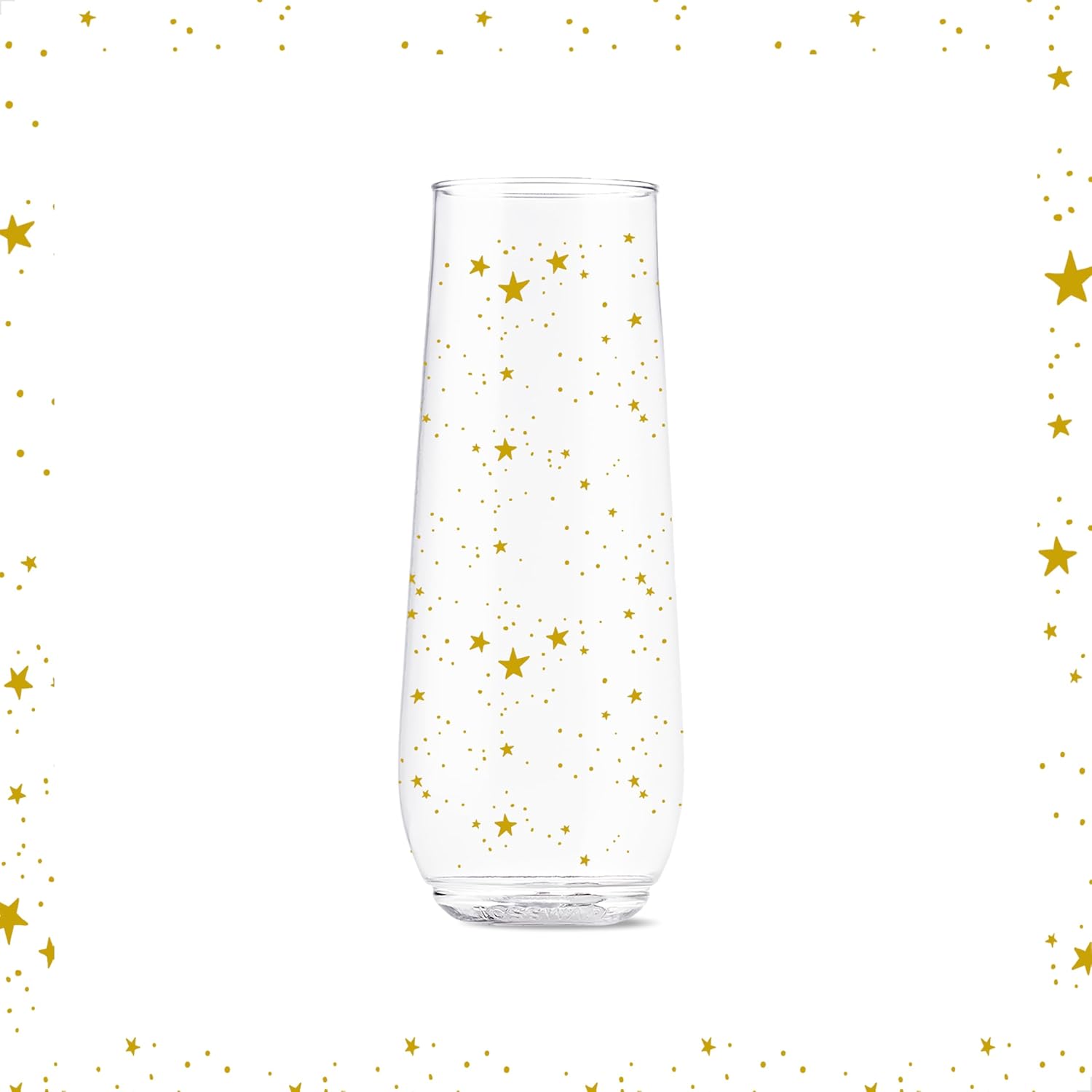 TOSSWARE POP 9oz Flute Festive Cheers Series, SET OF 6, Premium Quality, Recyclable, Unbreakable & Crystal Clear Plastic Printed Champagne Glasses - Image 7
