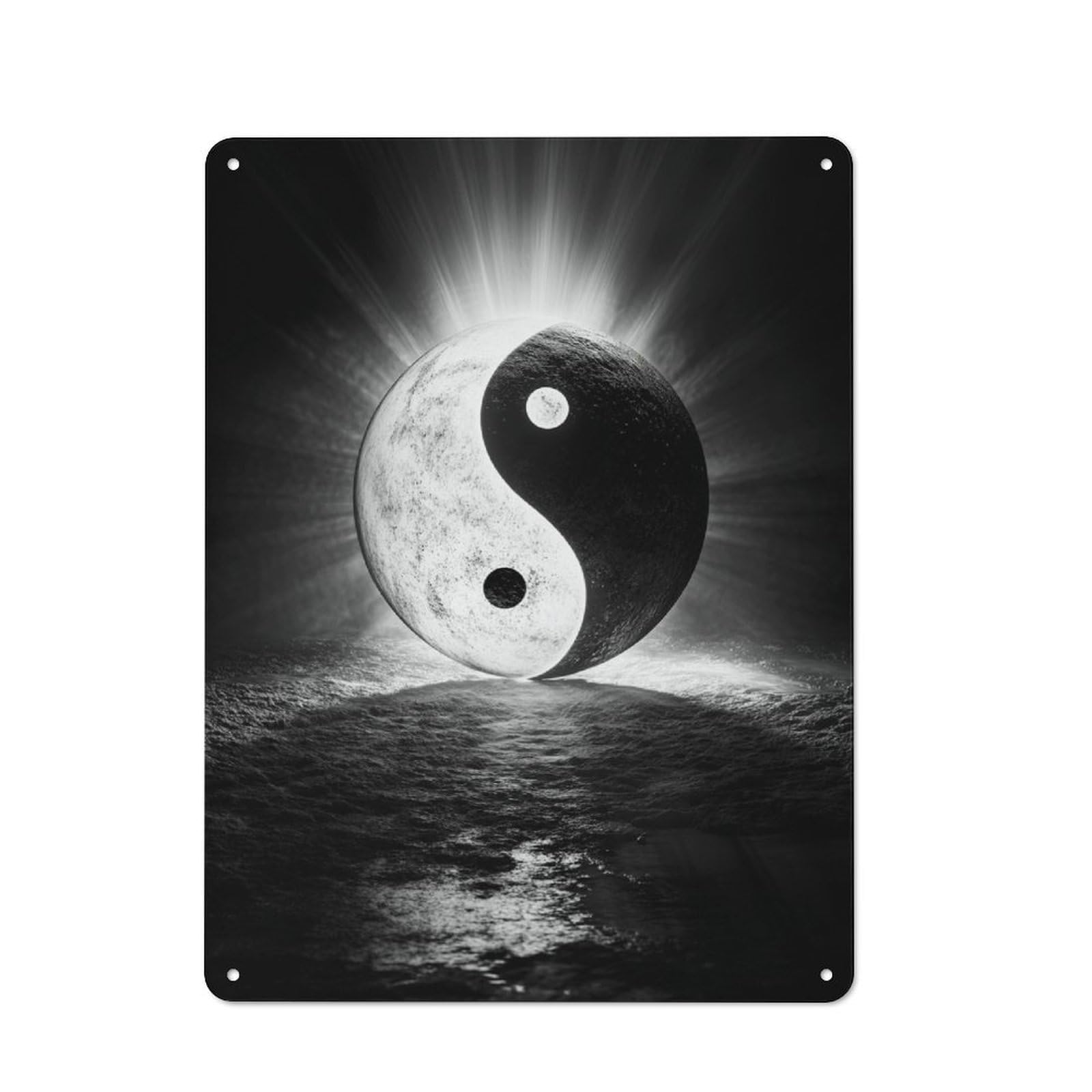 Junmoney Sacred Yin And Yang Retro Tin Sign 40X30cm For Lounge Or Reading Corner, Gift For Lounge Decor Fans During The Christmas Season