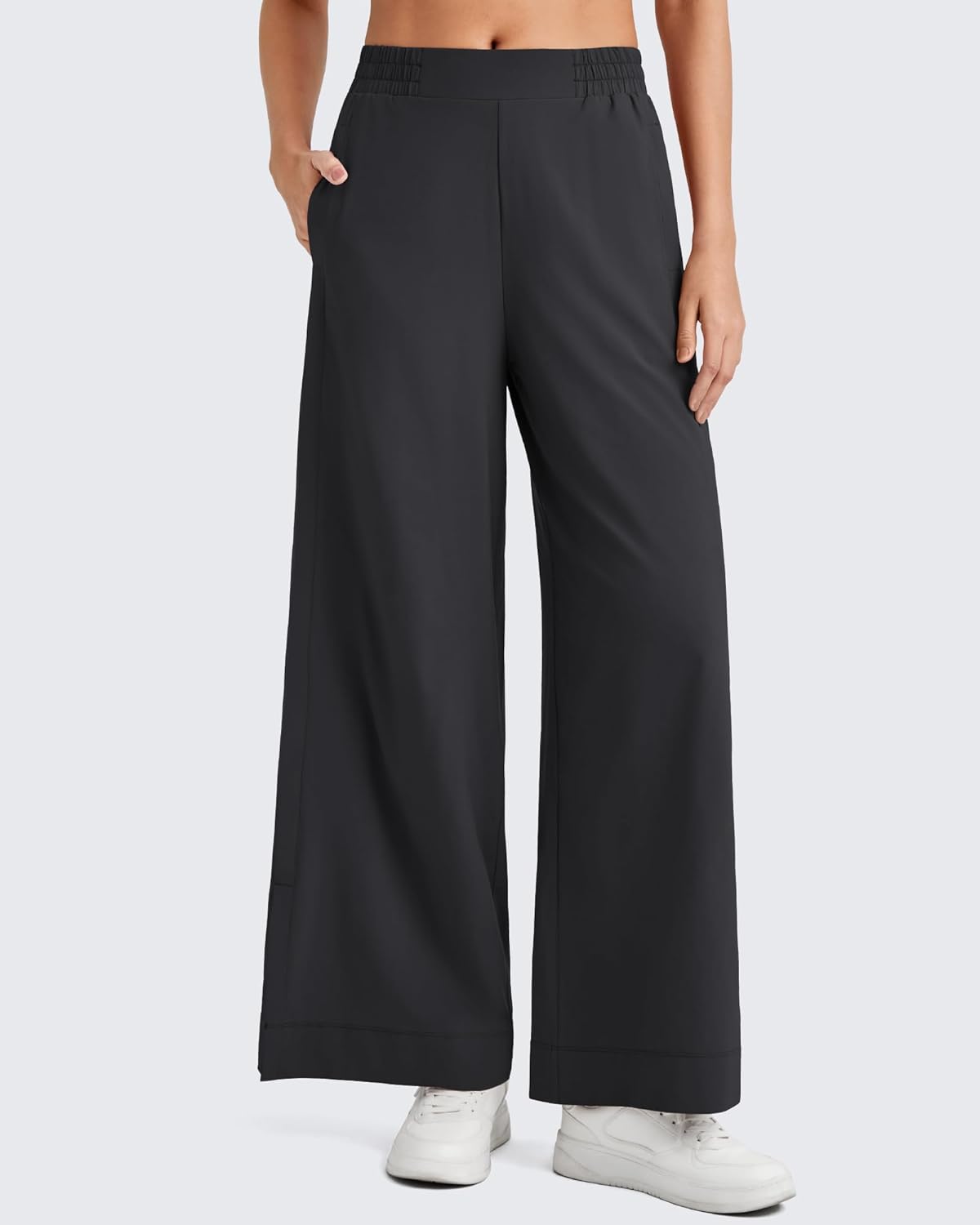 G4Free Lightweight Flowy Wide Leg Ankle Pants Women Side Slit High Waisted Baggy Trouser Casual Lounge Summer - Image 5