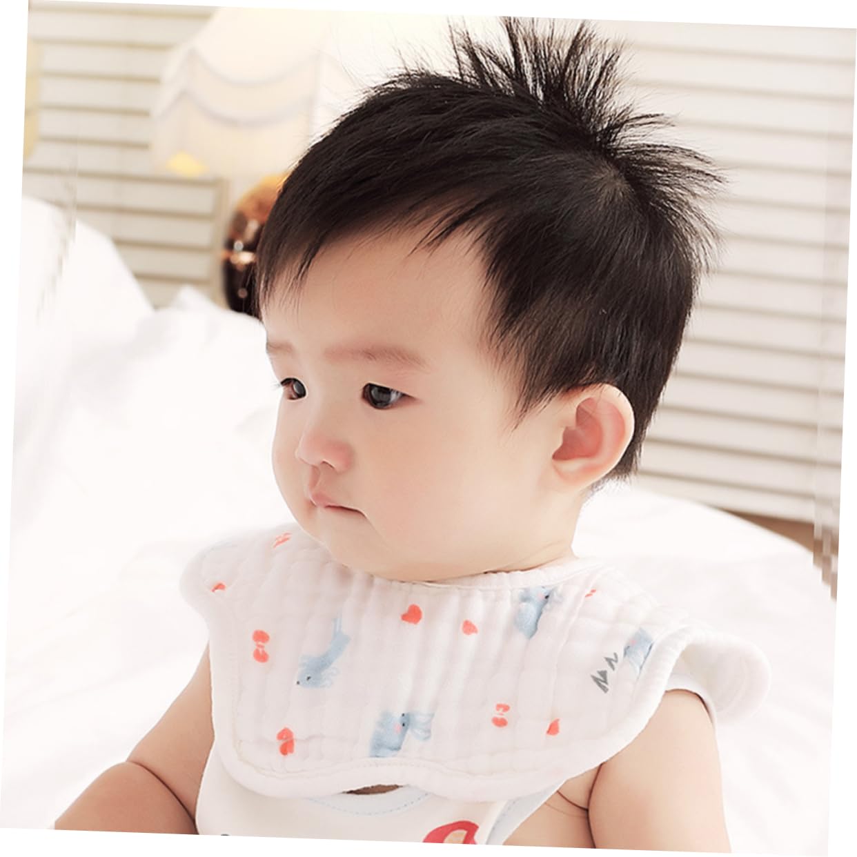 ibasenice 8 Stk Lätzchen dreieckstücher baby babylätzen Baby Halstücher baby kopftuch Speichel Handtuch Spucktuch für Kleinkinder Baumwollgaze sabbernder Mund rotieren Baumwolle Weiß