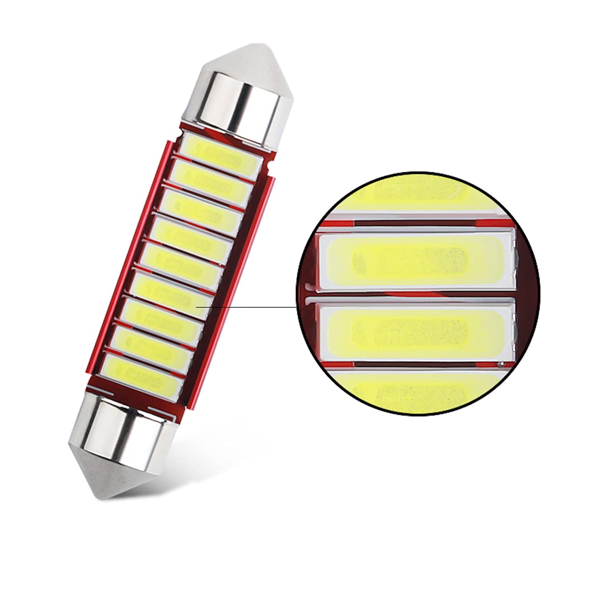 Sulfar 7020-31Mm Reading Light 12 Led Universal Car Interior Super Bright Roof Light Reading Dome Bulb Lamp With Festoon Holder (31Mm, 1 Pcs), White