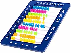 Ábaco Para Crianças Educativo Infantil material pedagógico com 10 Hastes Colorido 13x18cm para Aprendizagem de Matemática Azul Verde e Amarelo Variadas Ensino de Matemática 5-18 Anos