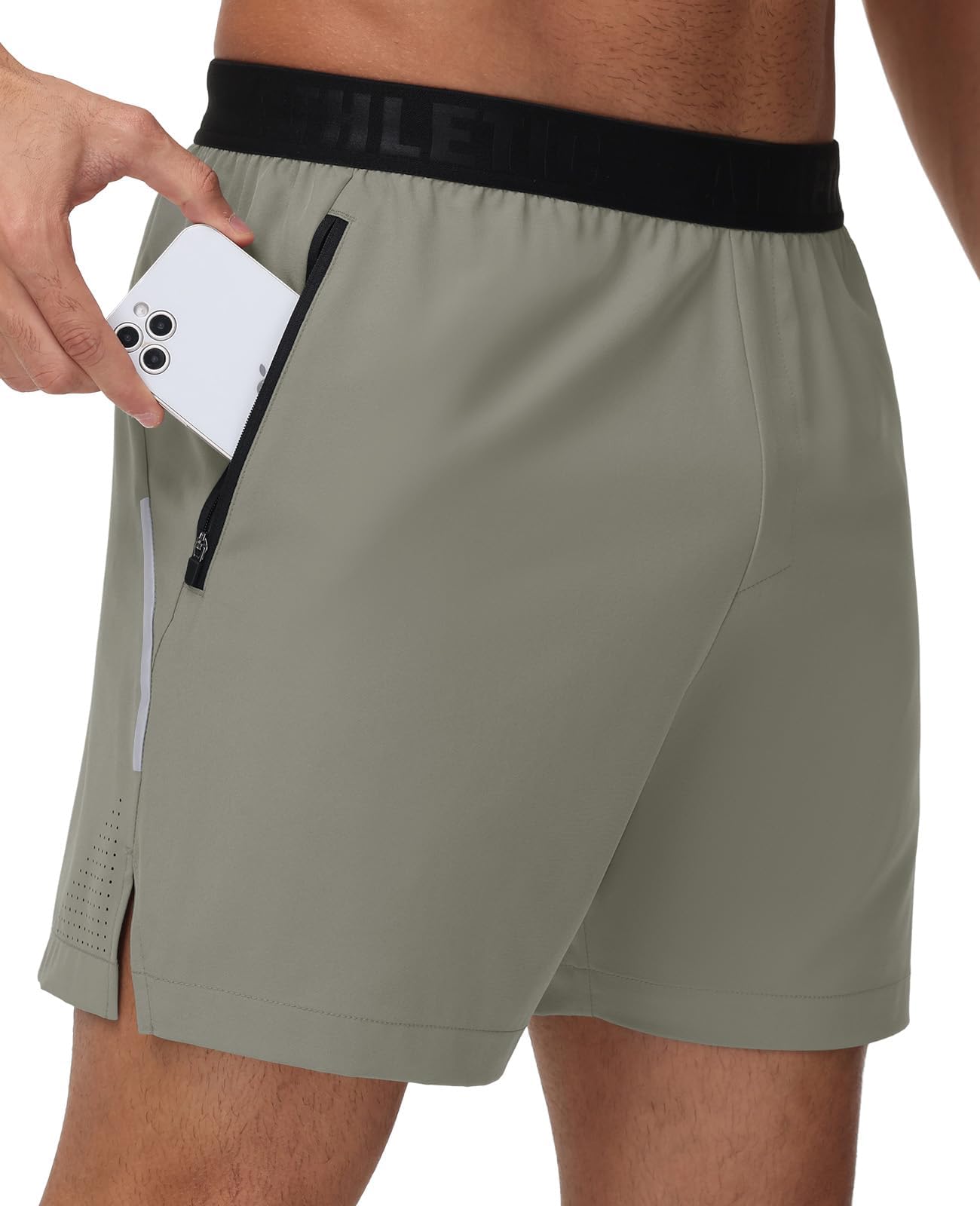 GymBrave Sportliche Herren-Laufshorts mit Reißverschlusstaschen, leicht, schnell trocknend, Workout, Fitness-Shorts für Herren, 12,7 cm