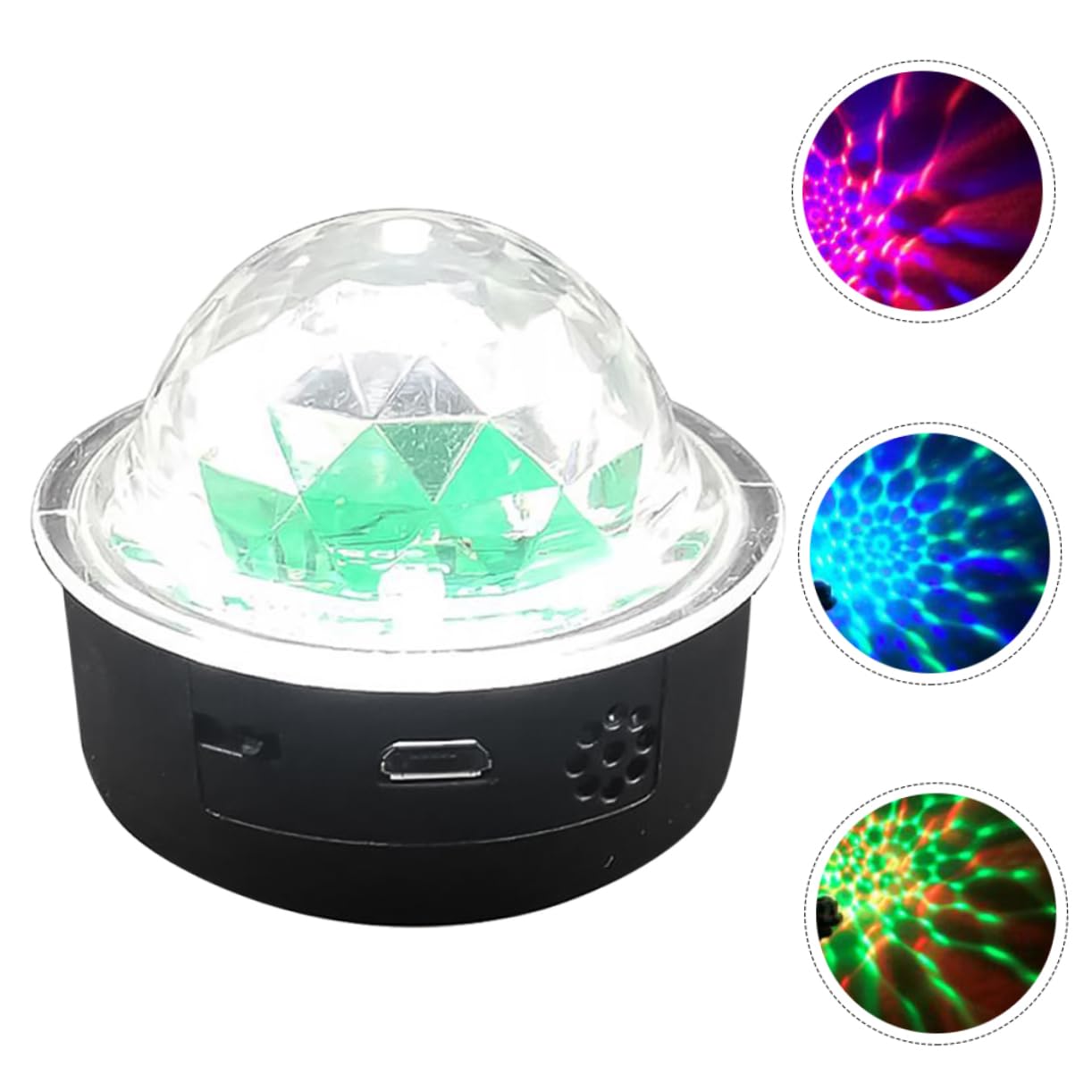 Veemoon 1pc Colorful Crystal Ball Lamp Voice Control Stage Light for Parties Bars Home LED Atmosphere Lamp with Sound Activation Create Romantic Passionate Scenes