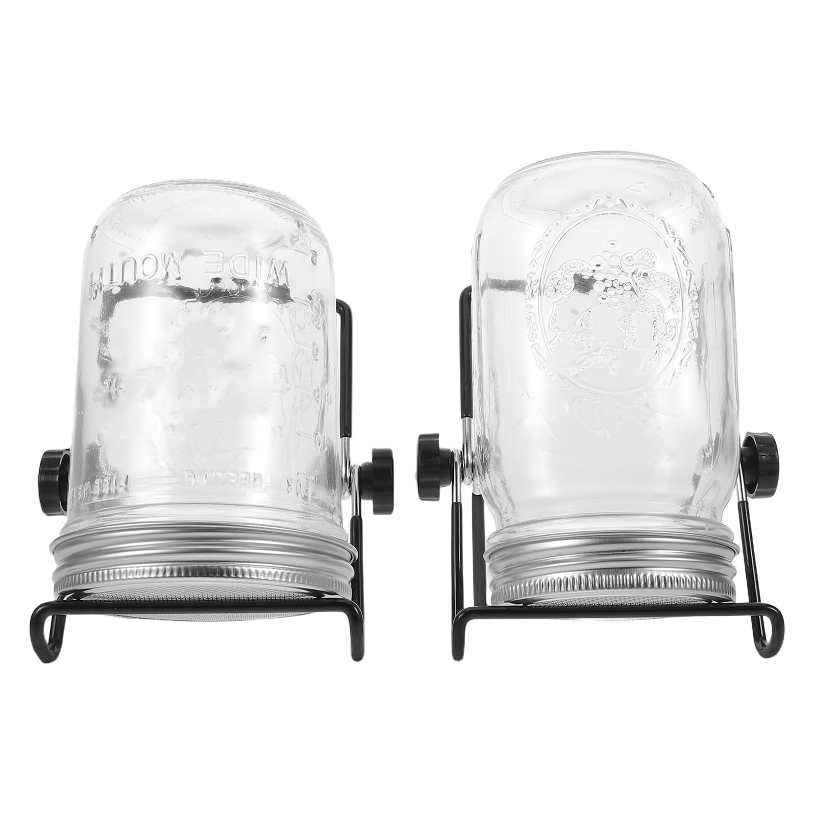 Kit de Germination 2 Pièces avec Couvercles Passoire en Acier Inoxydable pour Bocaux Mason 473 ML Support Compact Inclus Germoir pour Micro-Pousses et Graines à Fermentation et