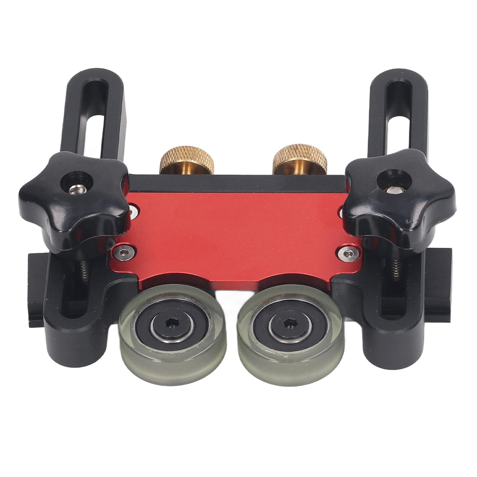 Fafeicy Tischkreissägen-Vorratsrolle aus Aluminiumlegierung, Doppelrad-Gleitführungsrolle mit Einstellbarer Höhe und Flexible PU-Räder, Federbrett-Hilfswerkzeug, für 30 oder 45 Standard-Schlitze