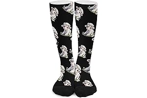 Charming Lamb Flower Print Compression Stockings Knee High Tube Socks