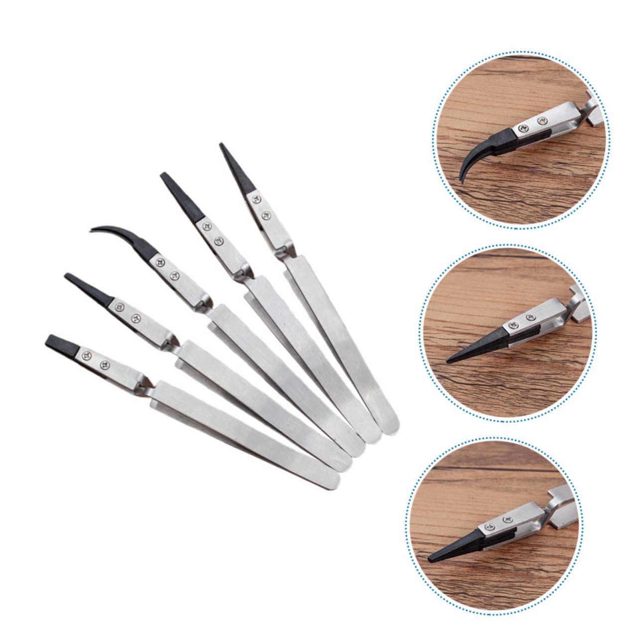 Hemobllo 10pezzi Pinzette Ceramiche Multiuso Inossidabile Antistatico Precisione Per Elettronica e Gioielleria Resistente Ad Acidi e Magnetismo Strumento Di Manutenzione Per Parti Di