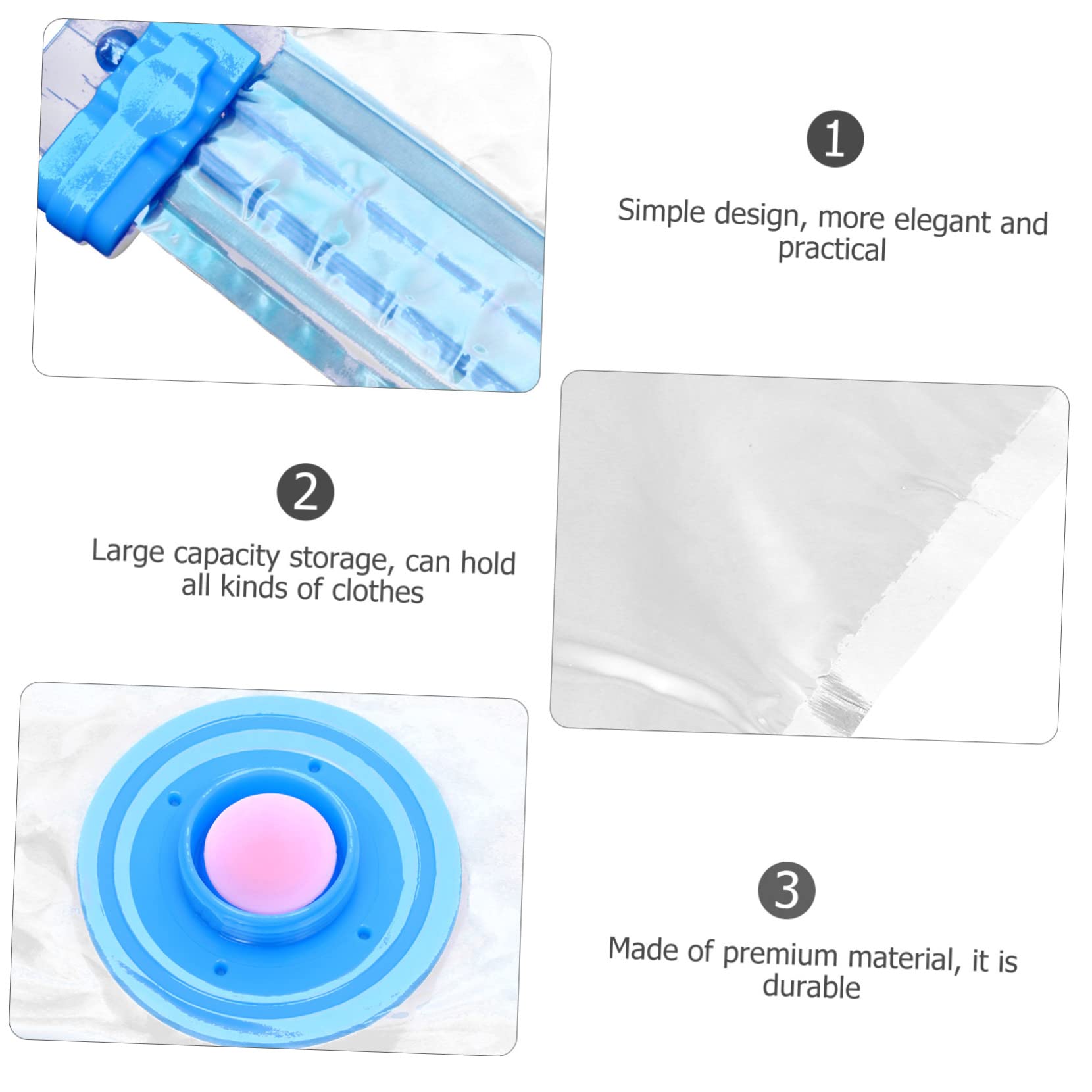 GLEAVI 1 juego Bolsas de Almacenamiento al Vacío Reutilizables con Bomba Manual Juego para Ropa Edredones y Espacio y Protege