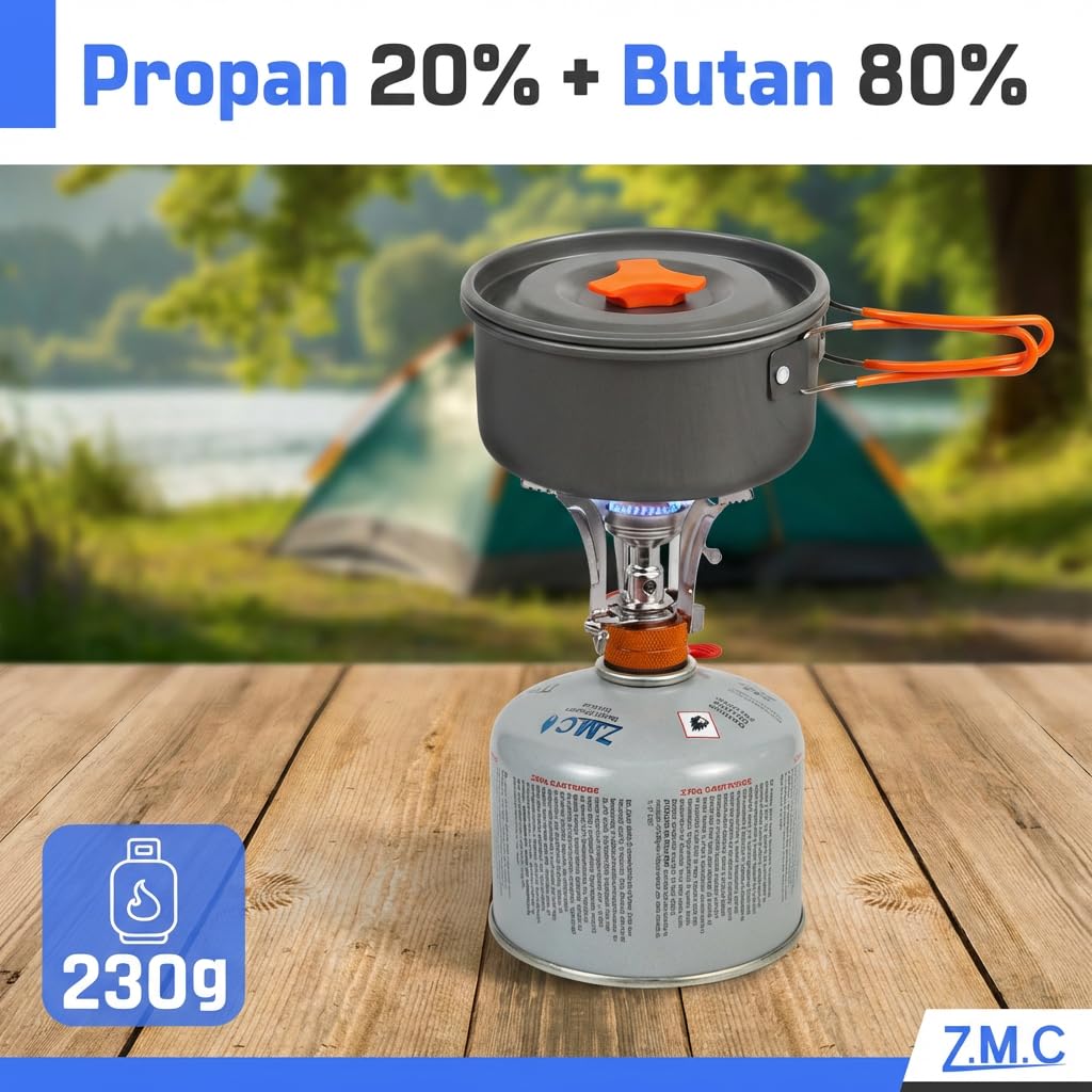 Z.M.C Kartridże gazowe 230 g/485 ml z zaworem śrubowym (2 x kartusze gazowe 230 g)