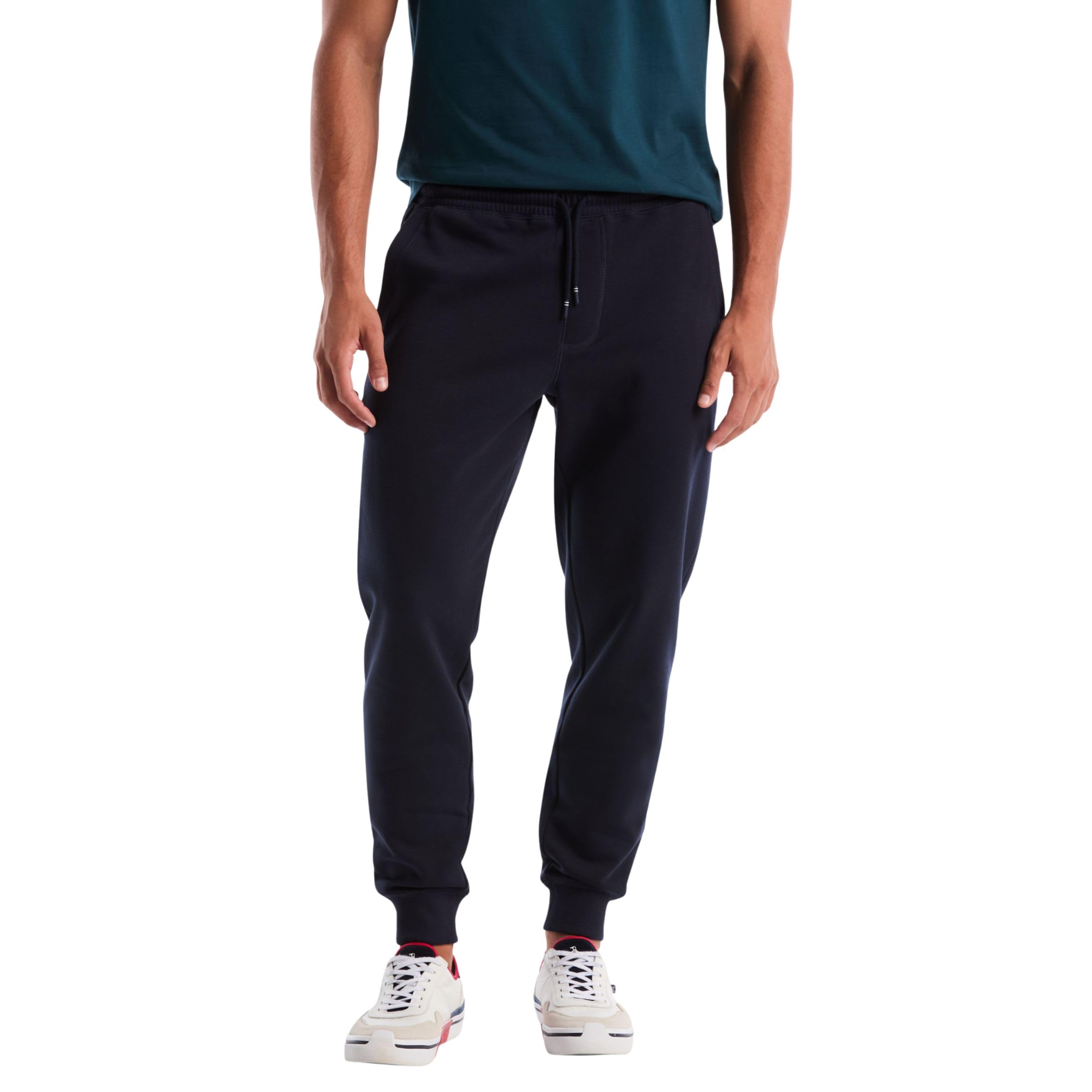 Original Penguin Men's Sticker Fleece Jogger, S, Dark Sapphire