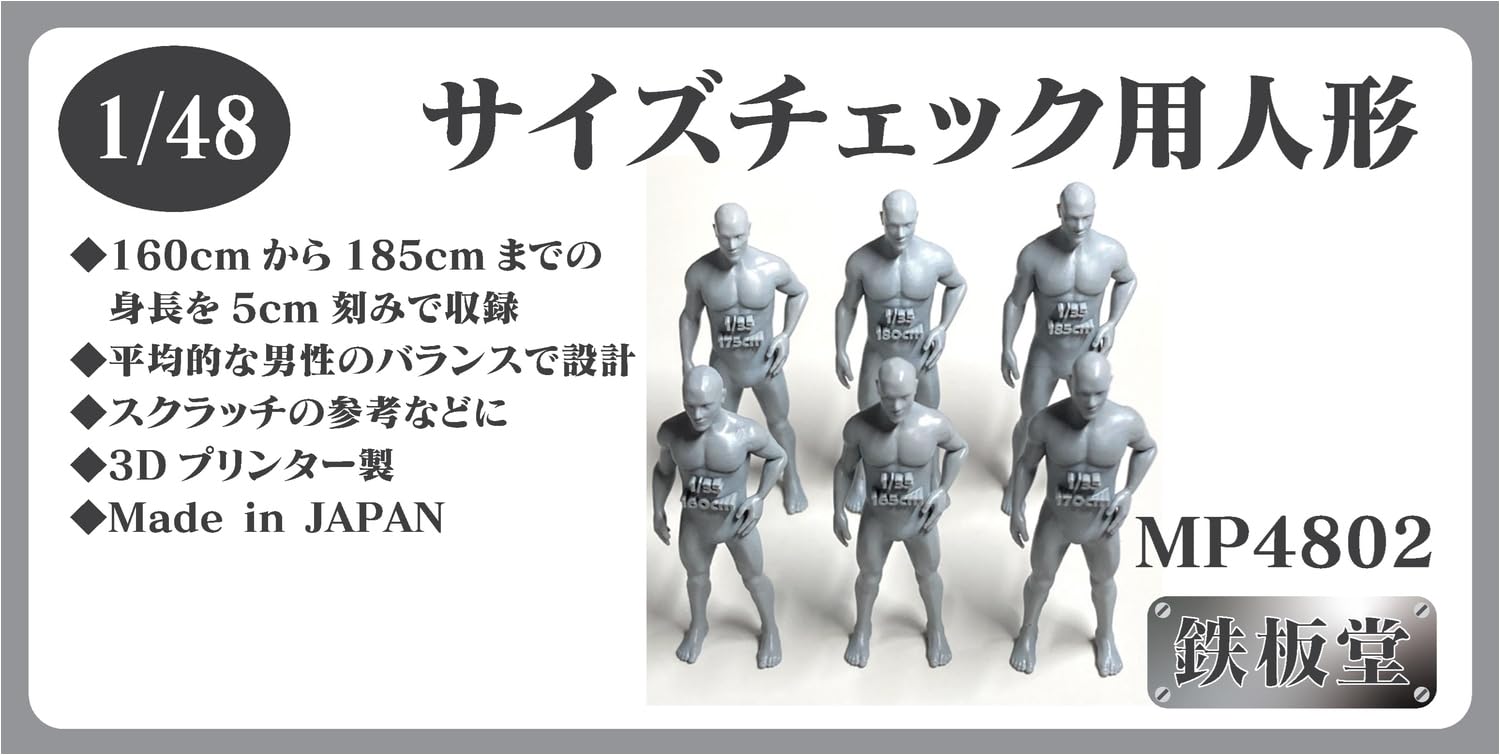 Amazon | 鉄板堂 1/48 サイズチェック用人形 3Dプリンター製キット 