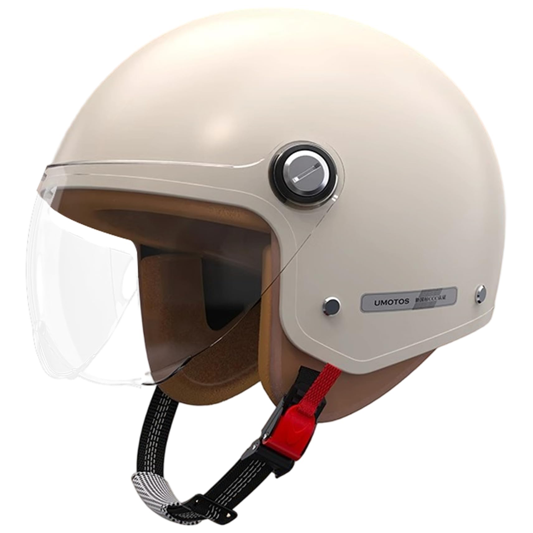Casco de moto vintage beige ideal para rutas en scooter y cross 8