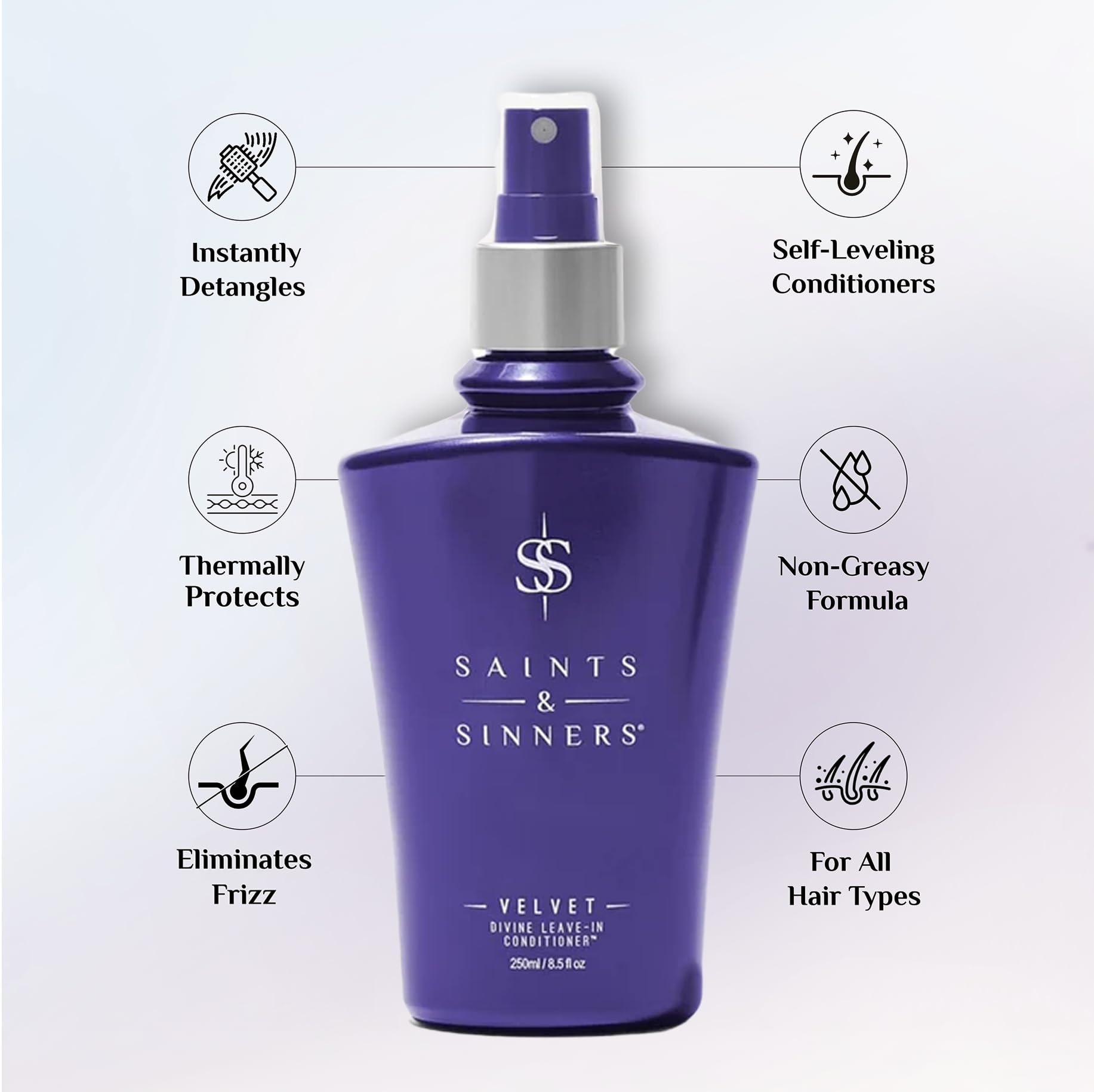 Saints & Sinners Velvet Divine Leave-In Conditioner Hair Detangler Spray