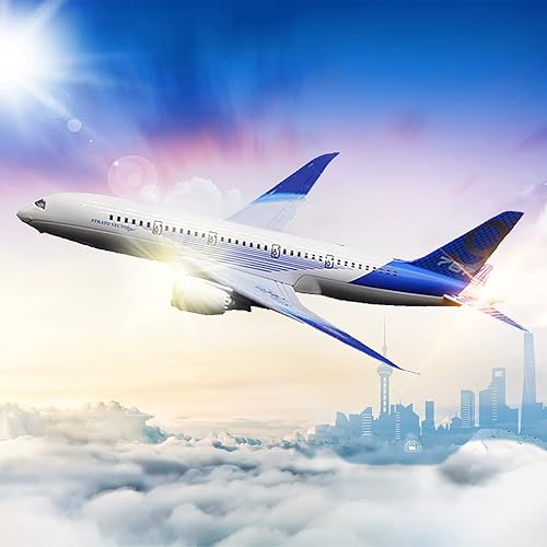 Miniatura 2 de OTONOPI Airplane Toys Bump and Go Airlines - Juguete de avión de metal fundido a presión con luces y sonidos para niños, color azul