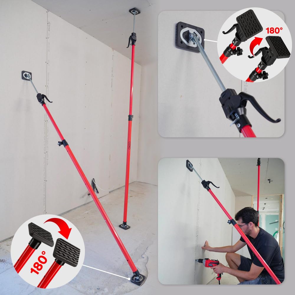 Oxeo Etai de Soutien télescopique à Pompe X2 - Hauteur 115 à 290cm - Charge Max 40kg – renforcé gâchette Aluminium Tube Acier