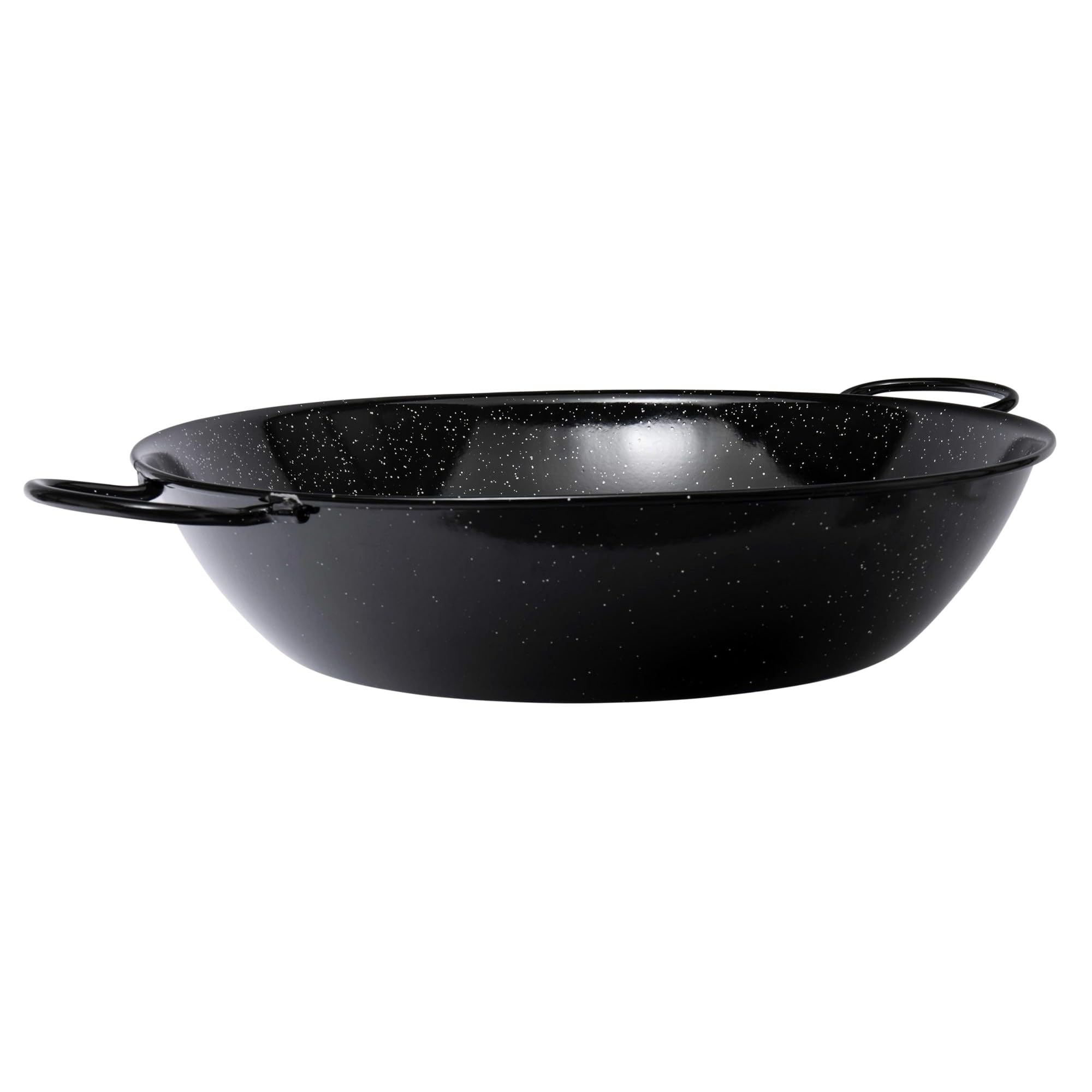 VAELLO - Plat à Paella Haut en Métal Émaillé - Plat de Cuisson Résistant, Accessoire Cuisine Extérieure Facile à Nettoyer - Poêle à Paella à 2 Poignées, Ø 60 cm