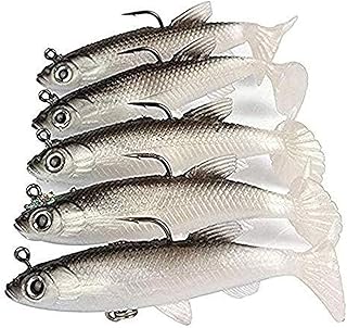 مجموعة طعوم صيد الاسماك، 5 قطع 8 سم راس طُعم اسماك البحر طعوم صيد سمك بحر طُعوم صيد حادة ثلاثية حادة على شكل حرف T