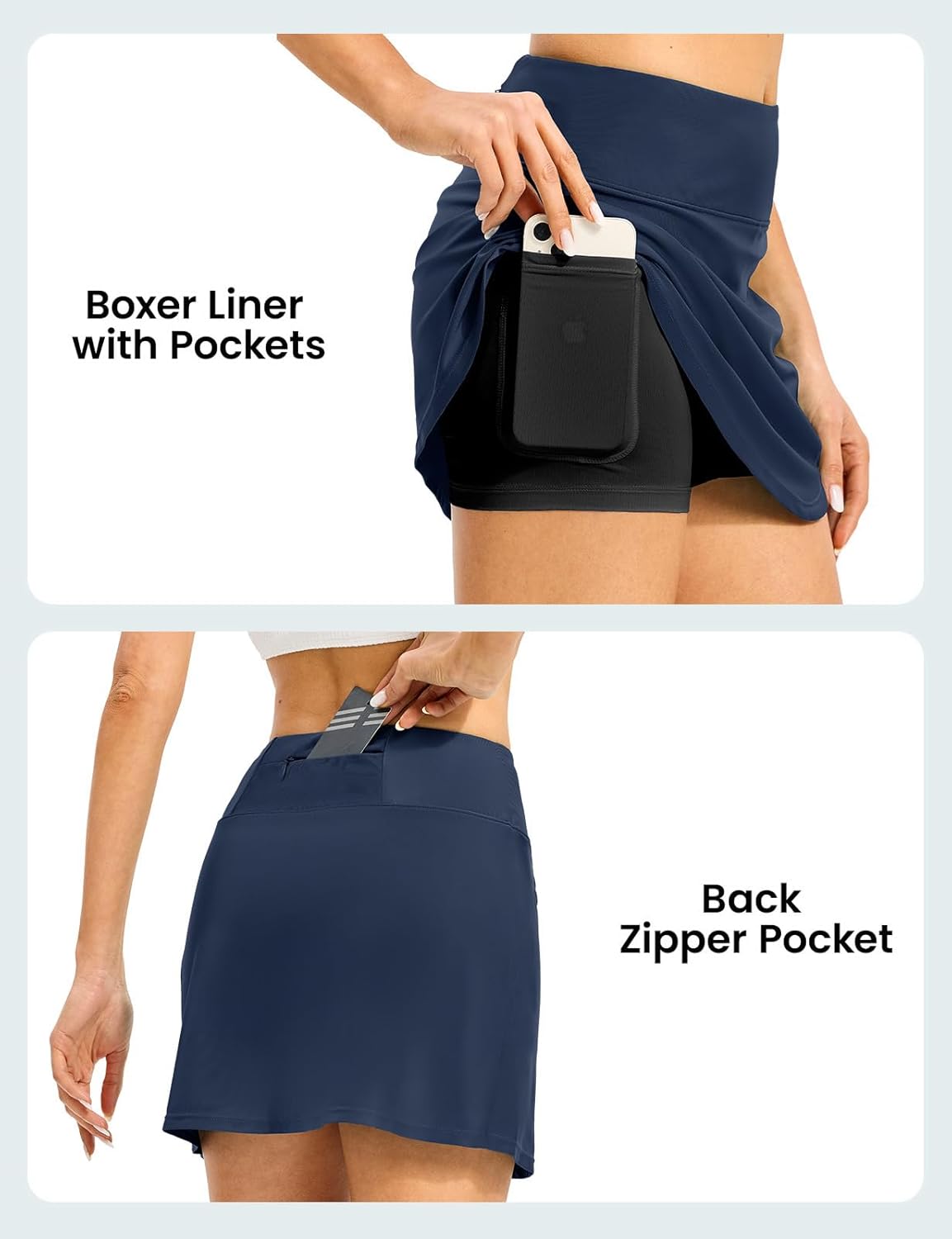 Rdruko Women's Swim Skirts High Waisted Tummy Control Bathing Suit Skirts Bottoms with Pockets Built-in Shorts - Image 4