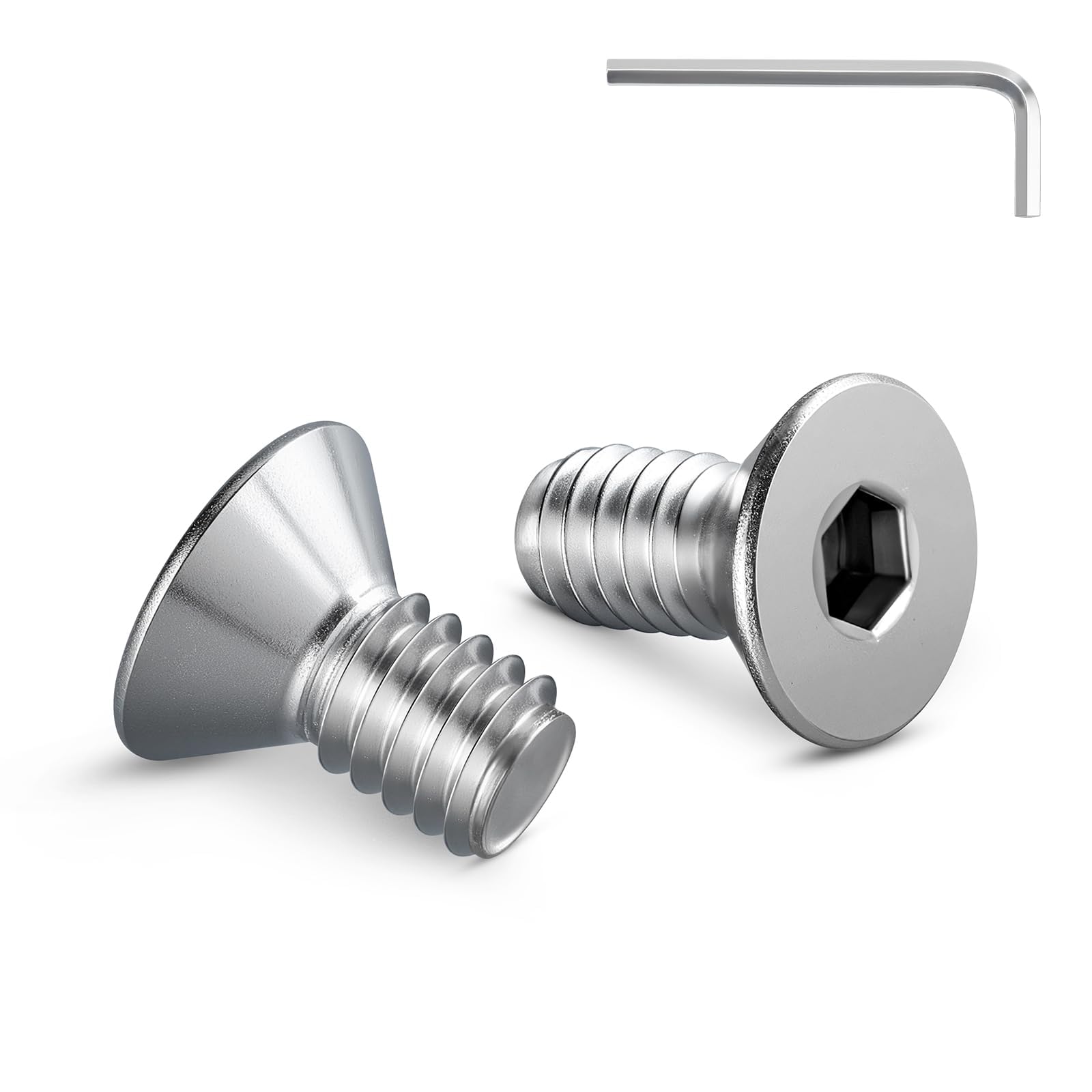 Wavanta 20Pcs M6 Bolts, M6 X 10mm Countersunk Bolts Screws, Flat Head Socket Cap Screws, 304 Stainless Steel, Full Thread