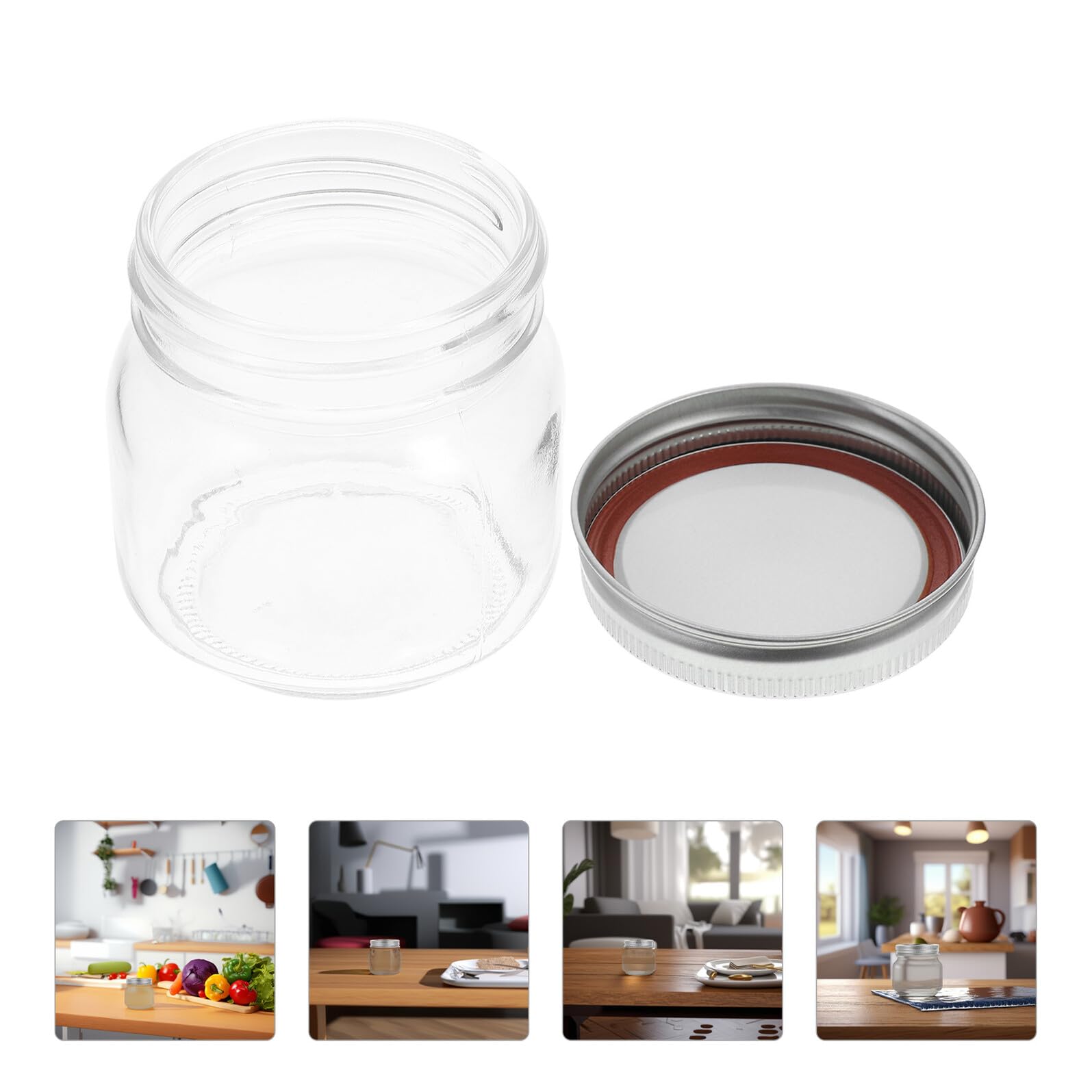6 Stück Teiliges Glas Einmachgläser mit Luftdichtem Deckel Vielseitige Vorratsgläser für Frische Salate Obst und Konfitüren Zuverlässige Frischhaltedosen für Küche und Haushalt