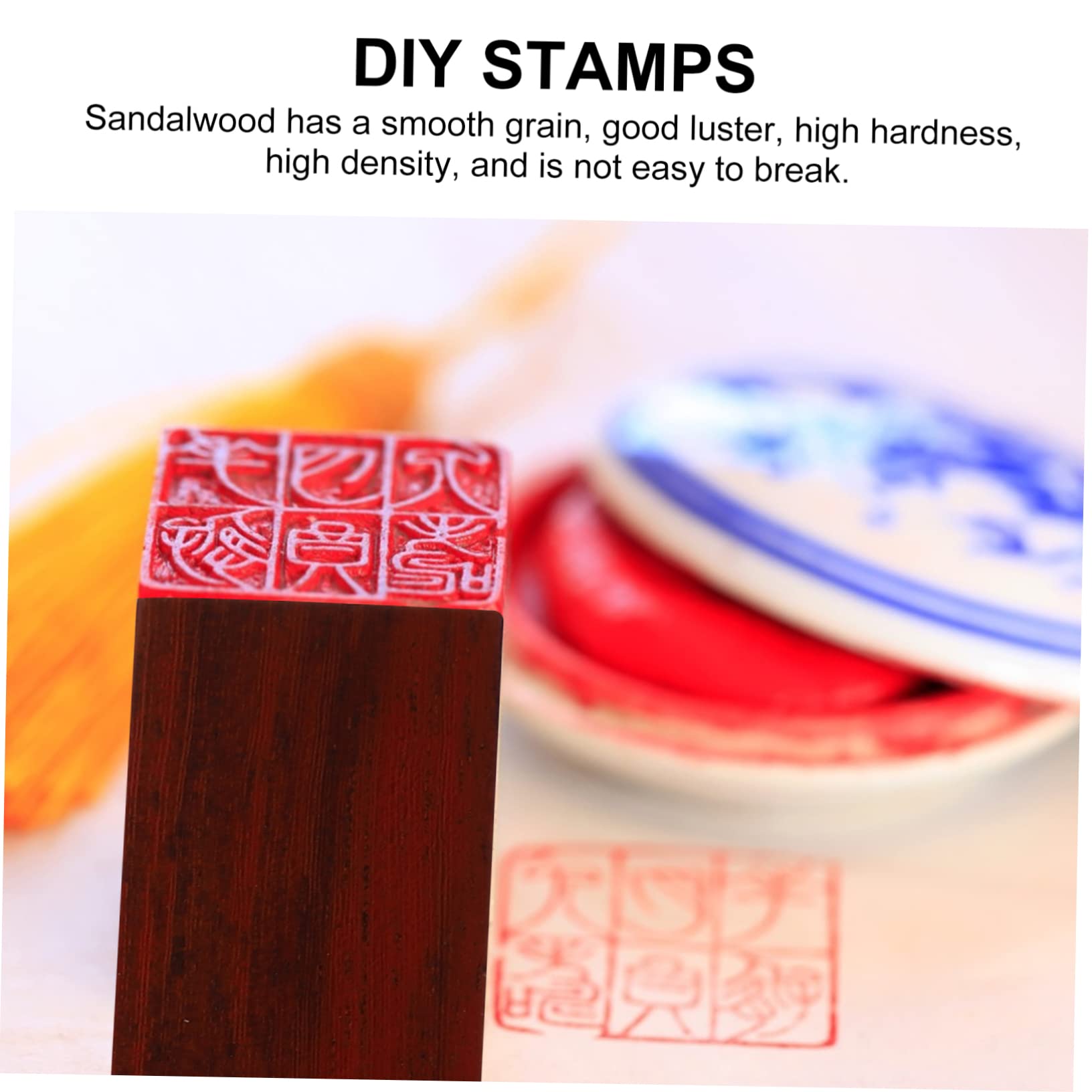 6 Stk Hölzernes Leeres Quadratisches Siegel Stempel Aus Sandelholz Leere Karten Quadratische Briefmarken Leere Briefmarken Vintage-sammelalbum Kalender Stempel Teigstampfer Rot