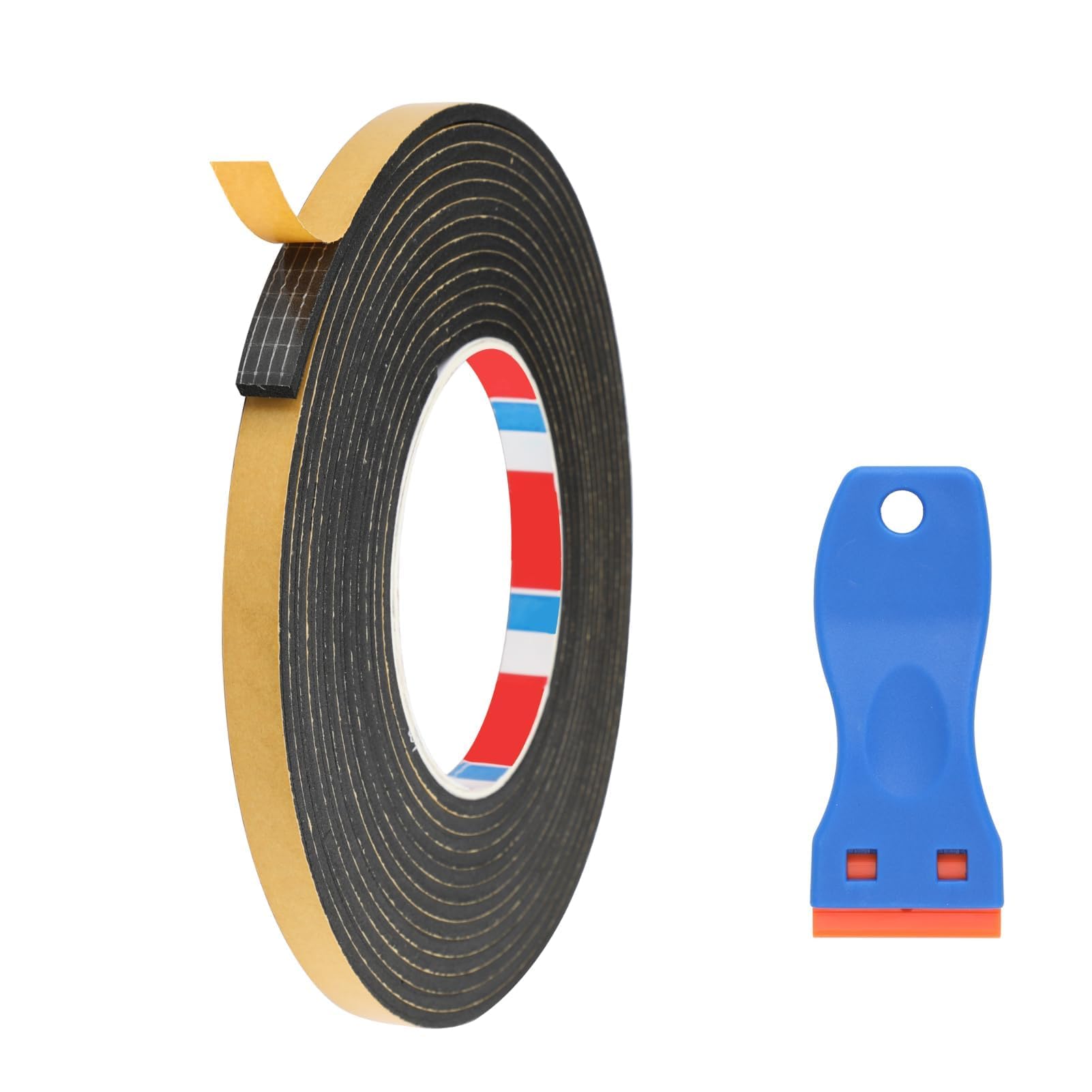 Nastro sigillante per piano cottura con piccolo raschietto, 5m, 3mm x 10mm, Adesivo Resistente alle Alte Temperature, Resistente Alle Intemperie, per Piano Cottura per Sigillare e Isolare