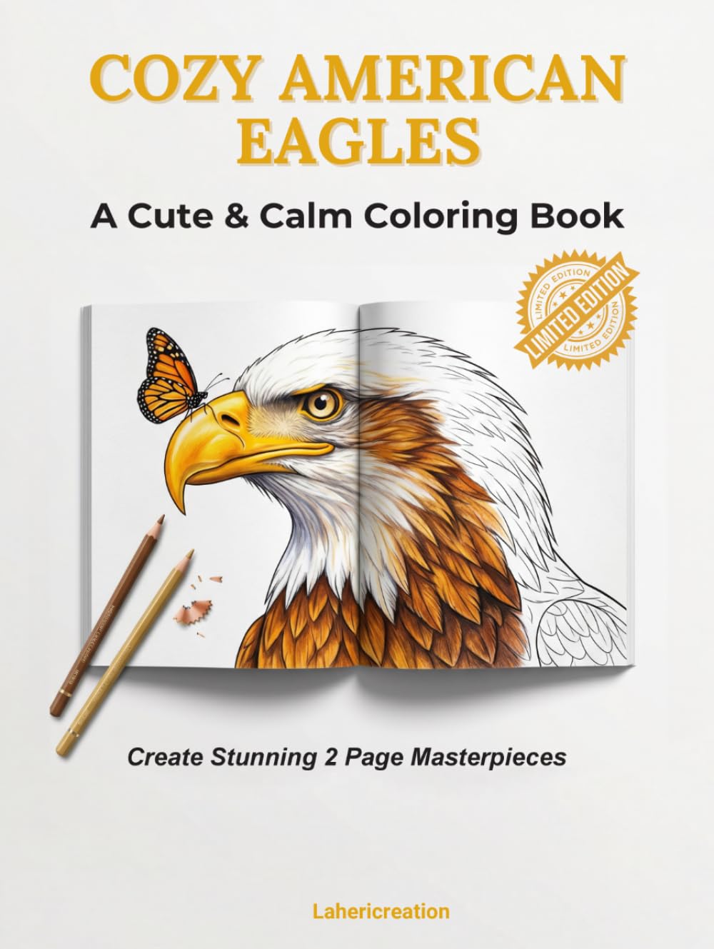 Cozy American Eagles: A Cute & Calm Coloring Book For Adults: Featuring Eagles and American-Inspired Designs