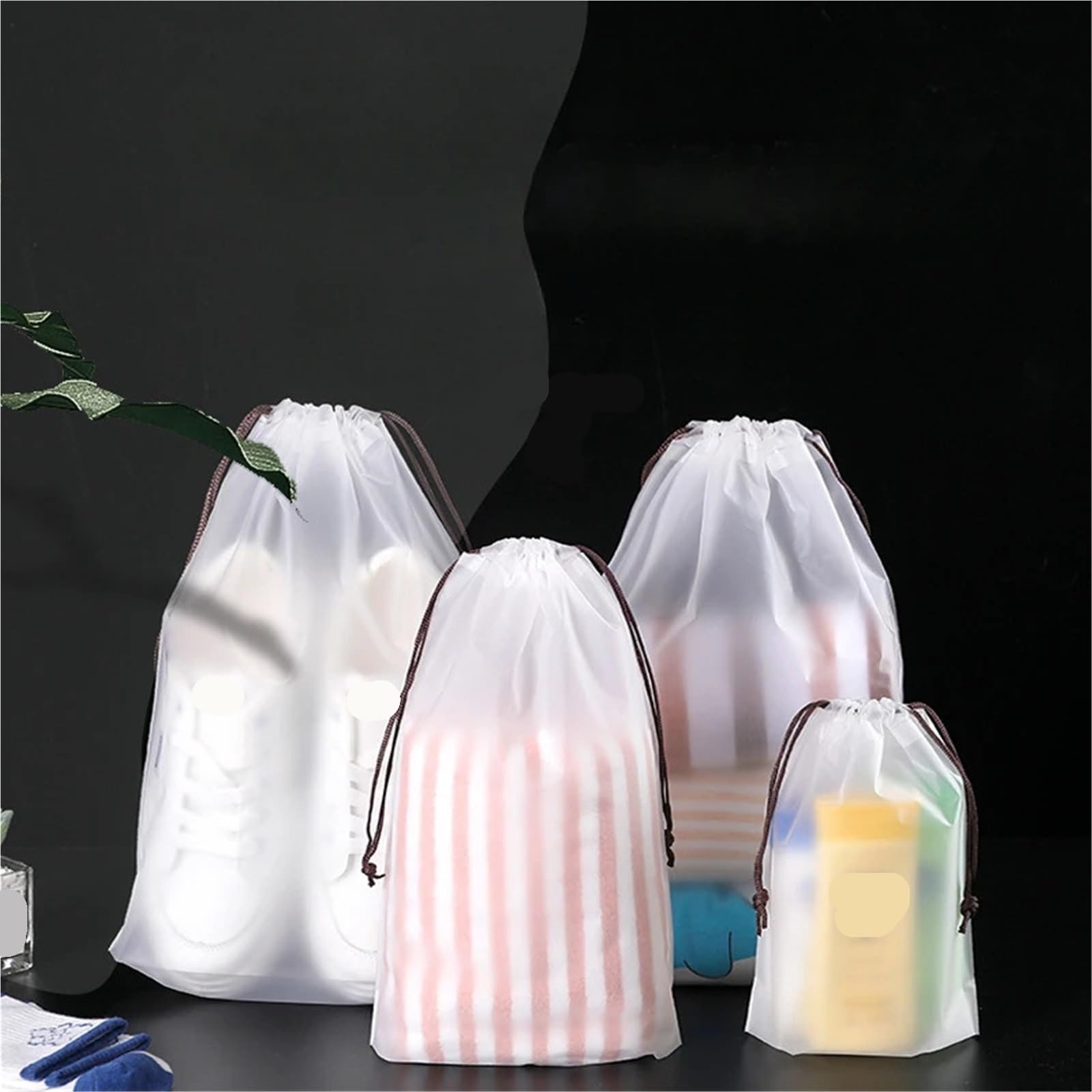 40-teiliges Reise-Schuhtaschen-Set, transparente Aufbewahrungs-Schuhtaschen, tragbare große Schuhtaschen mit Kordelzug, Unisex-Reiseutensilien Für Reisen(30 * 40CM)