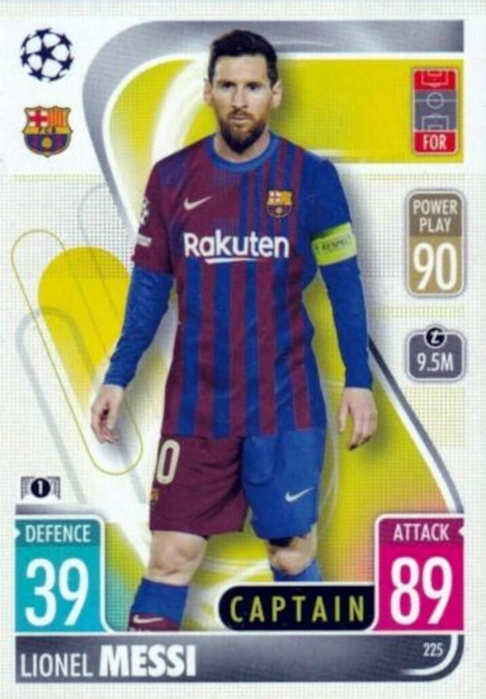 #225 Lionel Messi F.C. Barcelona Topps Match Attax 2021-22 Captain