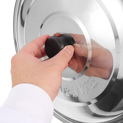 Miniatura 9 de DOITOOL Tapa universal de acero inoxidable para ollas, sartenes y sartenes, 13.77 pulgadas de repuesto para sartén, tapas de utensilios de cocina