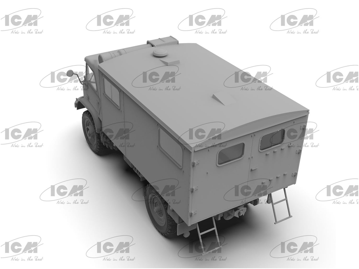 ICM ICM35136 1:35-Unimog S 404 w/Box Body, Bundeswehr LKW Maßstab Modellbausatz